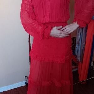 Elegant Red Women's Skirt